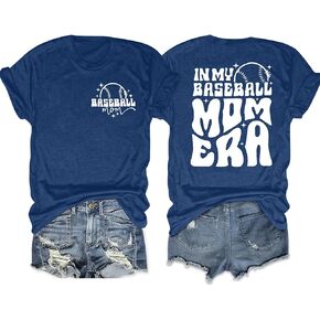 Baseball Mom Oversized Shirt Women: in My Baseball Mom Era Shirts Cute Baseball Shirts Baseball Mama Short Sleeve Tops