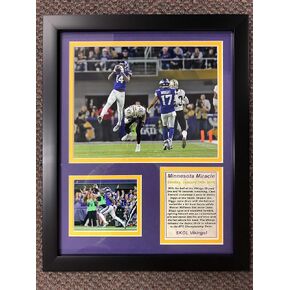 Minneapolis Miracle - Minnesota Vikings NFL Divisional Playoff 2018 Collectible | Framed Photo Collage Wall Art Decor - 12"x15" | Legends Never Die, Multicolor (MINNYMIRU)