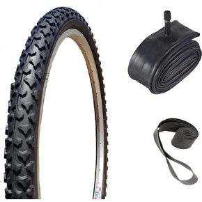Bike Tires, 26" x 2.00" Alpha Bite MTB - Tire, Tube and Rim Strip Bundle