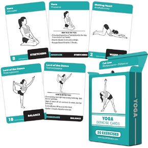 Palace Learning Yoga Pose Exercise Cards - Yoga Positions and Workout Fitness Cards with Over 50 Poses - 2.5" x 3.5"