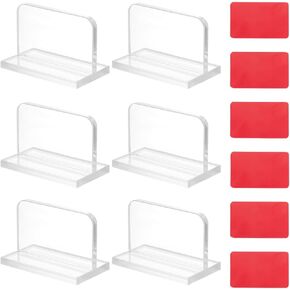 OLYCRAFT 6Pcs Clear Acrylic Pulls Handles Aquarium Cover Handle with Adhesive Sticker Transparent Fish Tank Lid Handle Rectangle Aquarium Lid Handles for Aquarium Fish Tank Lid Handle Replacement