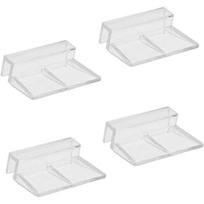 Haulonda 4pcs Clear Color Acrylic Aquarium Fish Tank Glass Cover Clip Support Holder (5mm)