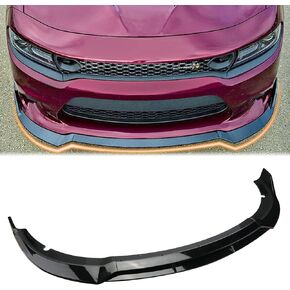 Bumper Lip Front Fit for 2015-2023 Dodge Charger SRT RT GT SXT Front Bumper Lip Spoiler Wing Dodge Charger SRT Accessories(Glossy Black)