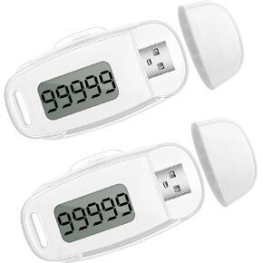 3D Pedometer Step Counter for Walking USB Rechargeable Step Tracker with Removable Clip and Lanyard Accurately Step Counter for Men Women Kids Seniors Exercise Fitness