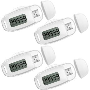 عداد الخطوات ثلاثي الأبعاد للمشي عبر USB قابل لإعادة الشحن مع مشبك قابل للإزالة وحبل عداد الخطوات بدقة للرجال والنساء والأطفال وكبار السن وممارسة اللياقة البدنية