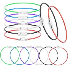 30 Pack Stainless Steel Wire Ring 2mm Wire Keychain Cable Large Key Rings 6 Inch Key Chain for Hanging Luggage Tags, Key Tags, Keyrings and Tag Keepers - Multicolor