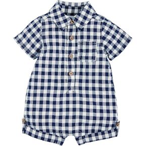 Mud Pie Unisex Baby Boy Gingham Shortall Boy Gingham Shortall;