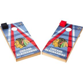 Wild Sports NHL New York Rangers 2' x 4' Direct Print Vintage Triangle Wood Tournament Cornhole Set, Team Color