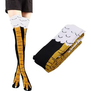 2 Pack Chicken Leg Socks Chicken Feet Socks Womens Mens Knee-High Turkey Socks Funny Thigh Stocking Novelty Socks Funny Gifts