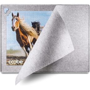 1000 Piece Jigsaw Puzzle Boards Portable, Puzzle Mat with Cover, Lightweight Puzzle Tray Storage System, Felt Puzzle Table Top by Coobe (Gray)