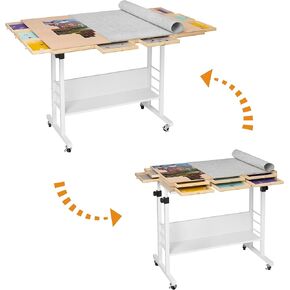 Tektalk 2000 Piece Foldable Puzzle Board with Height Adjustment, Jigsaw Puzzle Table with 2 Felt Cover & 8 Sorting Trays/Drawers, Puzzle Easel with Legs, Enclosed with 4 Roller Wheels