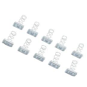 3/8-16 Strut Channel Nuts - 10 Pack with Zinc Electroplate Finish, Long Spring Design for Use with Strut Channel