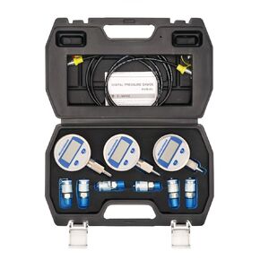 MEASUREMAN Hydraulic Pressure Test Kit, 5 Gauges, 13 Test Couplings, 14 Tee Connectors, 5 Test Hoses, 600bar / 10000psi / 60Mpa, for Excavator and Construction Machinery
