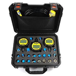 70P Digital Hydraulic Pressure Test Coupling Kit with 2pc 70MPa/1pc 16MPa Gauges 22 Test Couplings 3 Test Hoses for Caterpillar John Deere Excavator Construction Machinery Repair Test