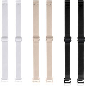 6 Pack Bra Strap Holders for Slipping, Elastic Bra Strap Holder, Keep Bra Straps for Slipping (3 Colors)