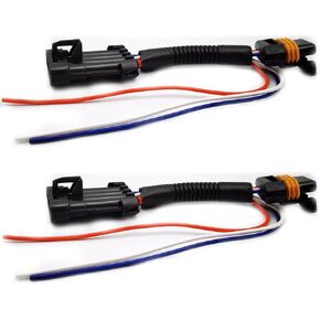 2pcs Compatible with Polaris RZR 900 1000 XP Turbo Tail Light Power Harness Whip Brake Light License Plate Rear Light Plug and Play 3 Wire Power Harness