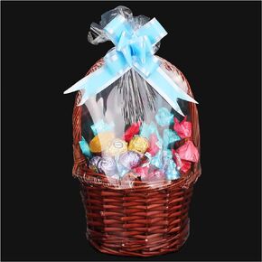 Shrink Wrap Bags for Gift Baskets,20Pcs 24x30 Inches Chear PVC Heat Shrink Bags Cellophane Wrap for Packaging Large Bags for Mother's Day, Holiday, Birthday, and Any Occasion