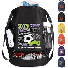 brooman Soccer Bag Boys Girls Backpack for Basketball Football & Volleyball with Ball Compartment