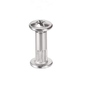 uxcell Screw Post Fit for 3/16"(5mm) Hole Dia, Female 4x27mm Belt Buckle Binding Bolts Leather Fastener Carbon Steel 20 Sets