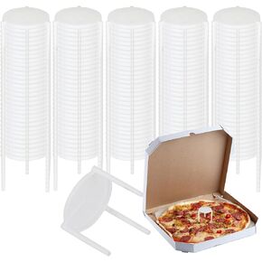 500 Pack Pizza Saver Stand, 1 1/2" Pizza Savers White Plastic Tripod Stack for Restaurant Container, Catering Boxes, Food Take Out Service