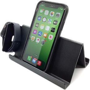 Mobile Phone Stand Holder with Sound Amplification for Phone and Tablet. Mount on Desks, Nightstand, Bed, Kitchen, Bathroom, or Body Parts Like Stomach and Chest.