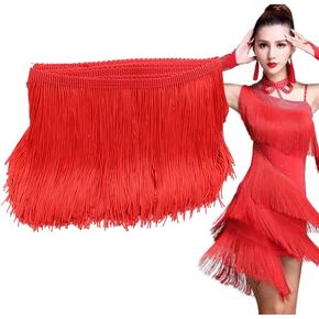 10 Yards Sewing Fringe Trim, BetterJonny 6inch Tassel Fringe Trim for Sewing Long Chainette Fringe Tassel Trim DIY Crafts and More Other Sewing Projects for Wedding, Party Decorations (Black)
