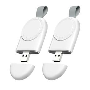 شاحن لاسلكي لساعة Apple (عبوة من قطعتين)، شواحن سيارة للسفر مغناطيسية محمولة USB سريعة الشحن لساعة iWatch متوافقة مع السلسلة 9 8 7 SE 6 5 4 3 2 1 SE Ultra