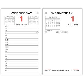 إعادة تعبئة تقويم المكتب AT-A-GLANCE 2025، يوميًا، 3-1/2 بوصة × 6 بوصة، قياسي، أوراق فضفاضة (E0175025)