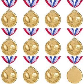 12 Pieces Gold Award Medals for Kid’s Sports Football Games, Party Favors, 2 Inches