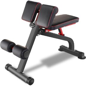 BODYRHYTHM Compact Adjustable Weight Bench for Full Body Strength Training, Ab/Back Hyper Roman Chair, Adjustable Ab Sit up Bench, Incline Decline Bench, Flat Bench, Hyperextension Bench, Back Extension Machine