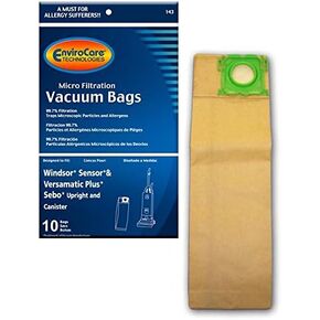 EnviroCare Replacement Micro Filtration Vacuum Cleaner Dust Bags made to fit Windsor Sensor 5300REP Professional G1, C2,C3, K2, K3, X, G & C Series, 12 & 15 U - 10 Pack