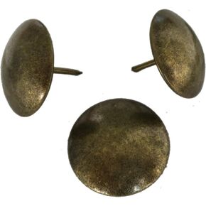 Decotacks® Large Antique Brass Finish Upholstery Nails/Tacks 1 Inch - 50 Pcs [Antique Brass Finish] DX0525AB