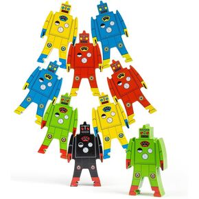Schylling Wood Stacking Robots Puzzle