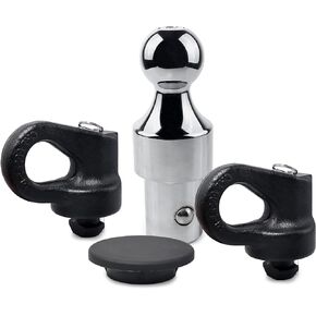 60618 Puck System Gooseneck Hitch Ball Kit Compatible with 2013-2023 Dodge RAM 2500 3500 2-5/16 Inch for Truck Bed with 2 Gooseneck Safety Chain Anchors 30000 Lbs GTW/ 7500 Lbs VTW