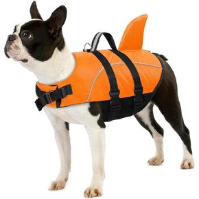 AOFITEE Dog Life Jacket, Dog Life Vests Swimming, High Flotation Dog Swimming Vest with Rescue Handle, Reflective Dog Flotation Vest Safety Vest, Ripstop Dog Life Preserver for Small Medium Dogs