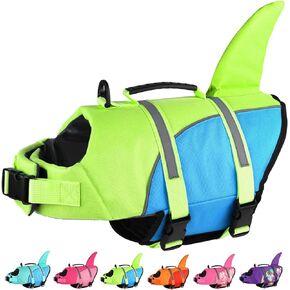 Doglay Dog Life Jacket Shark, Ripstop Dog Life Vests for Swimming Boating with High Buoyancy and Rescue Handle, Adjustable Dog Life Jacket Pet Flotation Vest for Small Medium Large Dogs.