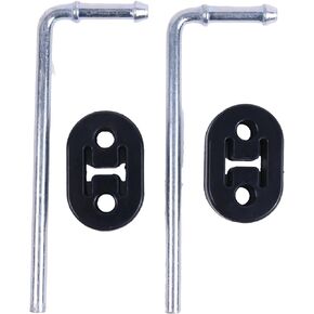 Chmaixx 4X Universal Bent Exhaust Hanger Rods Weld on and 2 Hole Exhaust Rubber Hangers Kit for Mount Muffler Bracket