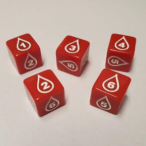 5X Blood Dice: Great for Blood Counters Compatible with Magic: The Gathering…