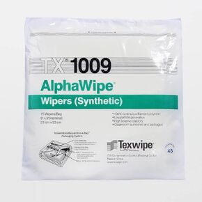 TX1009 AlphaWipe Heavyweight Polyester Cleanroom Wiper, 9" x 9", White (Pack of 150)