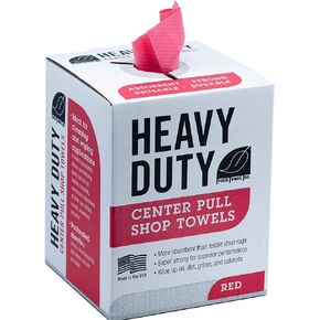 Fresh Towel Heavy Duty Center Pull Shop Towel Rags for Cleaning- (1 Box of 160 Sheets) Disposable Cleaning Towels - 9 x 12 inches - FT800 (Red)