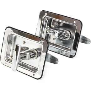 Red Hound Auto 2 Trailer Door Latch T-Handle Large Lock Stainless Keys Camper RV Truck Toolbox