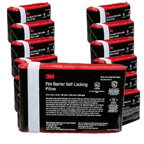 3M Fire Barrier Self-Locking Pillows FB369SL, 3 in x 6 in x 9 in, Lock Together for Tight Seal Against Flame, Smoke and Toxic Gas, Easy to Install, Large,, Pack of 20