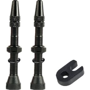2 Pcs Tubeless Presta Valve Stem, Super Light Alloy Presta Valve Stem Kit with Valve Core Remover Tool and Valve Stem for Bicycles and Road Bikes Bike Accessories(40mm)
