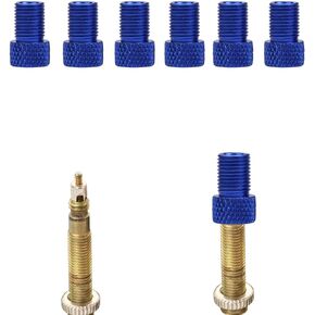Presta to Schrader Valve Adapter for Bike, Inflate Presta Valve Tire with Air Compressor or Regular Bike Pump - 6 Pieces, Multiple Color Options (Black)