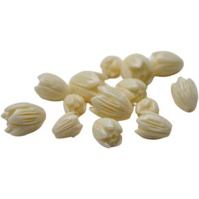 8mm 100Pcs Artificial Coral Flower Beads Beige(Ivory Color) Jasmine Cute Flower Beads for Jewelry Bracelet Necklace Earring Making