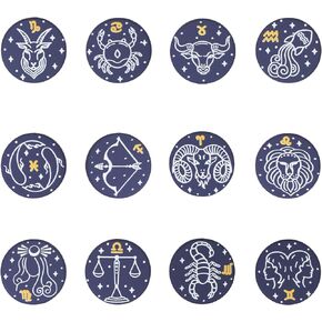 12 PCS Silicone Focal Beads for Pens Characters Constellation Silicone Beads for Keychain Making Round Shaped Silicone Beads Bulk for Jewelry Making Bracelet Necklace Handmade Crafts