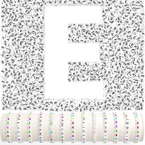 800 Pieces Letter I Beads, Round Vowel Alphabet Beads Kit Small White Acrylic Beads for Bracelets and Jewelry Making