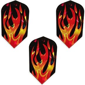 9 Pack Harrows Hologram Great Ball of Fire Flames 75 Micron Strong Slim Dart Flights