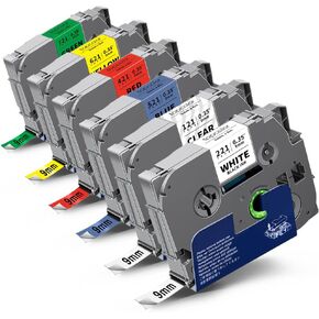 6-Pack Tz 24mm 0.94" Laminated Label Tape Compatible for Brother Tze-151 Tze-251 Tze-451 Tze-551 Tze-651 Tze-751 PTouch Tze 1 inch Tape for PTD610BT PTD600 PTP710BT PTP750W PTP910BT PTP700