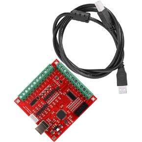 Walfront Mach3 USB Interface Board, USB CNC Controller 4 Axis Motion Control Card, Interface Breakout Board for Stepper Motor Driver